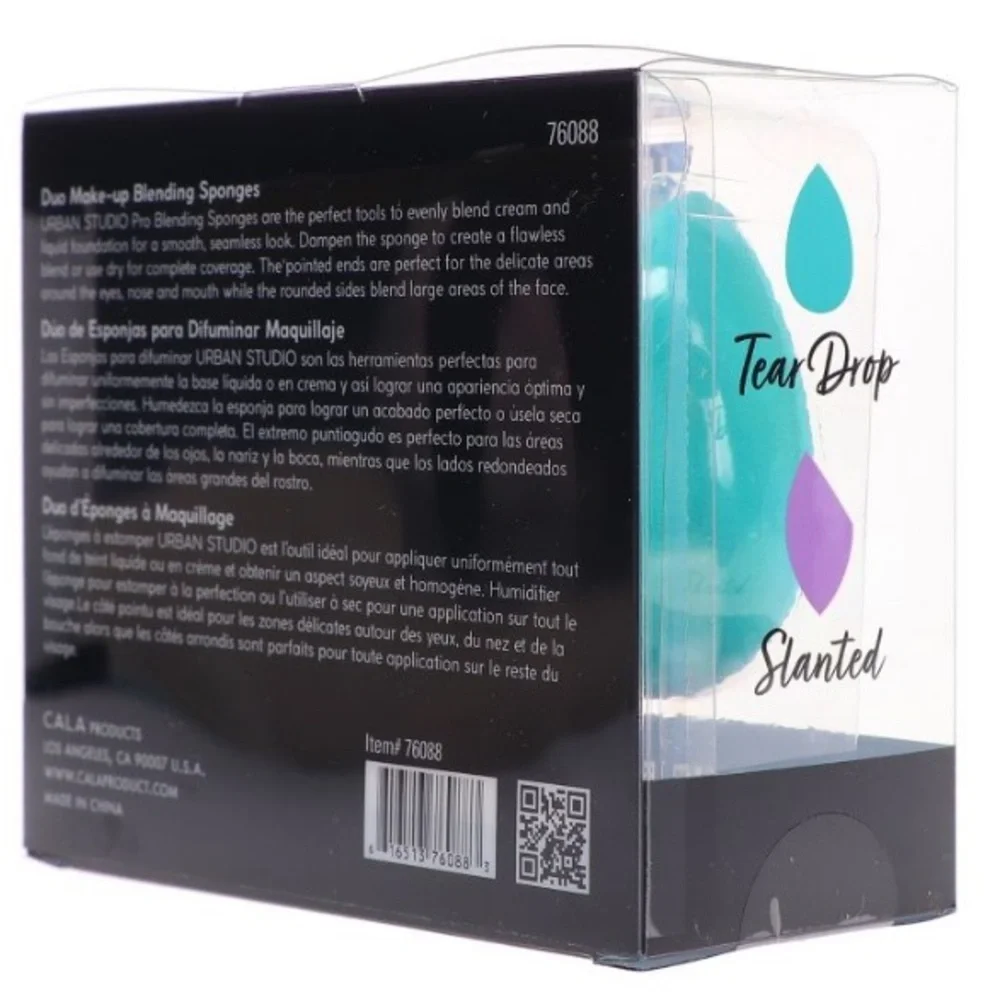 💜 NIB Urban Studio Duo Blending Makeup Sponges Set of 2 Purple / Teal